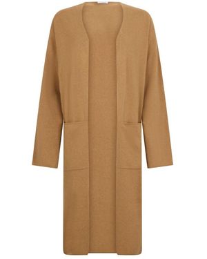 Malo Truien & Vesten ,Bruin ,Leer Lange Cardigan - Naturel
