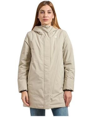 K-Way Single-Breasted Coats - Naturel