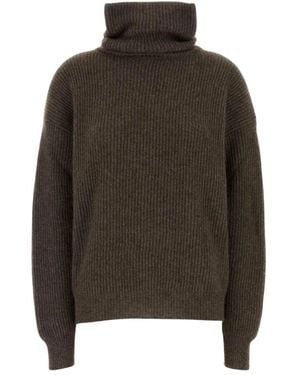 Uma Wang Woll-Waschbär-Pullover - Braun