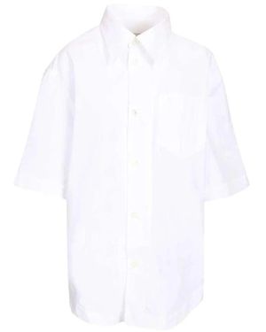 Ami Paris Korte Mouw Poplin Shirt - Wit