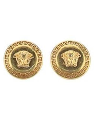 Versace Goldbeschichtete Ohrringe Mit Medusakopf - Mettallic