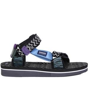Suicoke Zwarte Sandalen Met Zigzag Patroon - Blauw