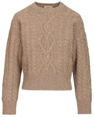 Weekend by Maxmara Truien & Vesten ,Bruin ,Gevlochten Trui Met Ronde Hals - Naturel