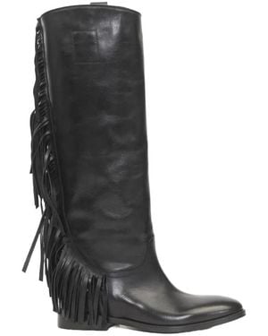 Strategia Cowboy & Biker Boots - Black