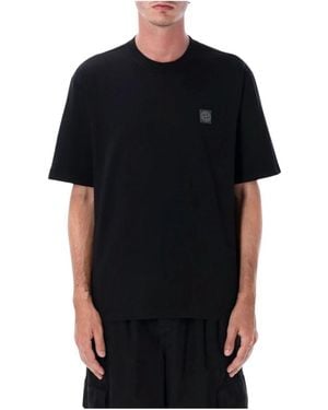Stone Island Schwarze Crew Neck T-Shirts Und Polos
