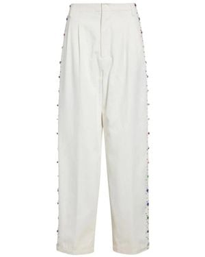 Bode Wide Trousers - Blanc