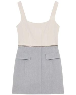 Patrizia Pepe Color Block Mini Kleid Mit Reißverschluss - Weiß