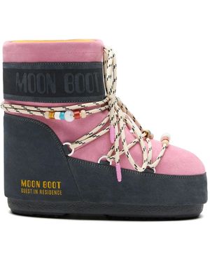 Moon Boot Schoenen ,Roze ,Suède Icon Low Suede Beads