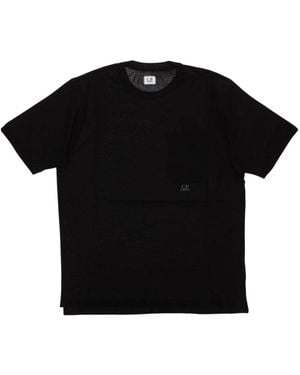 C.P. Company Schwarze T-Shirts Und Polos Mit Kurzen Ärmeln