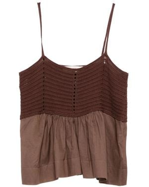 Jucca Sleeveless Tops - Brown