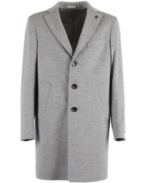 BRERAS Milano Single-Breasted Coats - Grey