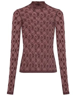 Marine Serre Long Sleeve Tops - Rojo