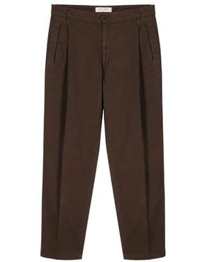 BRIGLIA Cropped Trousers - Brown