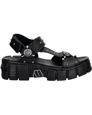 New Rock Flat Sandals - Negro