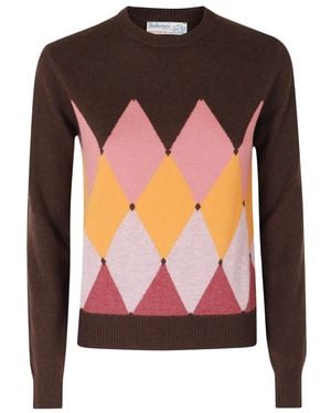 Ballantyne Truien & Vesten ,Bruin ,Kasjmier R Neck Pullover