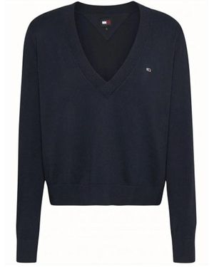 Tommy Hilfiger V-Neck Knitwear - Blue