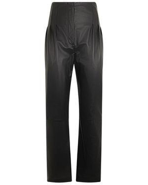 Alberta Ferretti Leather Trousers - Gris