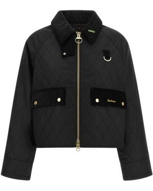 Barbour Icons Quilted Spey Waxed Jacket - Zwart
