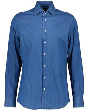 Profuomo Overhemden ,Blauw ,Casual Shirts