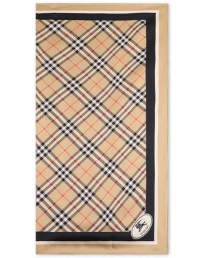 Burberry Accessoires ,Zijden Ruitjes Sjaal - Naturel