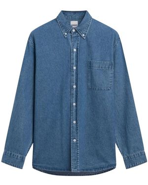 Sebago Overhemden ,Blauw ,Denim Chanbray Shirt