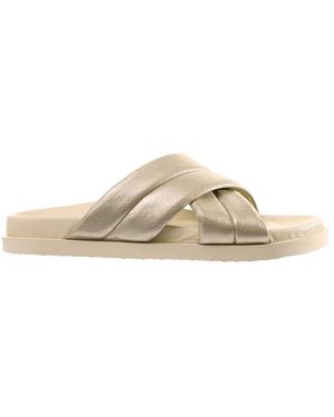 Högl Schoenen ,Bruin ,Leer Tessa Sleehak Open-Toe Slippers - Naturel