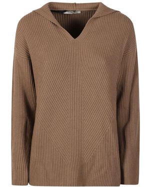 Max Mara V-Ausschnitt Strickware - Braun