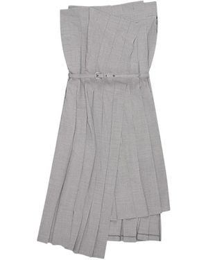 Junya Watanabe Jurk Met Ceintuur En Plooien - Grijs