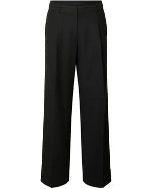 SELECTED Wide Trousers - Black