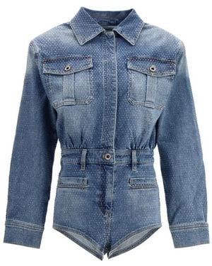 Self-Portrait Playsuits - Blue