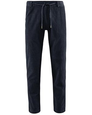 Bomboogie Pantaloni chino in velluto con cordino - Blu