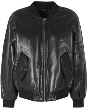 Anine Bing Jassen ,Zwart ,Leer Leon Bomber
