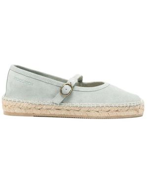 Woolrich Schoenen ,Blauw ,Suède Espadrilles Met Gespsluiting - Wit
