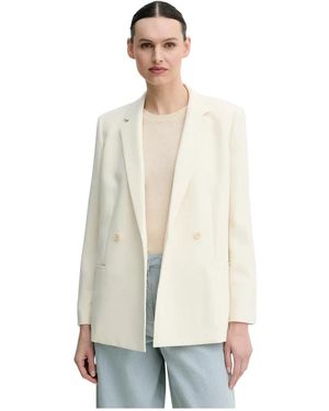 Theory Jassen ,Polyester Dubbelrijige Blazer - Naturel