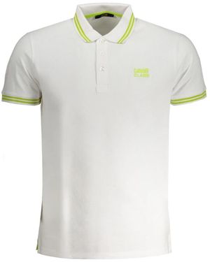 Roberto Cavalli Polo maniche corte bianca ricamata logo - Bianco