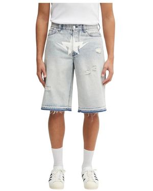 A Bathing Ape Destroyed Sta Denim Shorts - Grijs