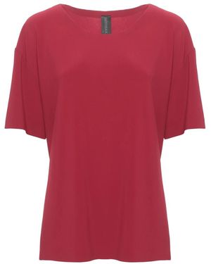 Norma Kamali Tops ,Rood ,Polyester T-Shirt Met Korte Mouwen Van Jersey
