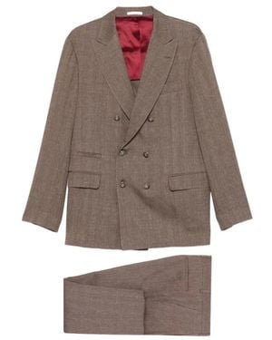 Brunello Cucinelli Double Breasted Suits - Brown