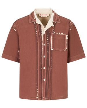Marni Short Sleeve Shirts - Rosso