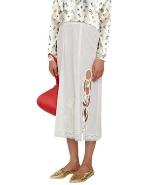 Roseanna Rokken ,Wit ,Katoen Lena Midi Rok