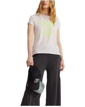 Ecoalf Tops ,Grijs ,Polyester Wave T-Shirt Met Korte Mouwen - Zwart