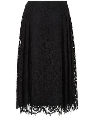Fendi Rokken ,Zwart ,Katoen Macramé Kanten Midi Rok
