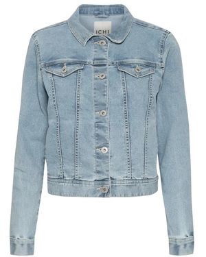 Ichi Hellblaue Gewaschene Jeansjacke