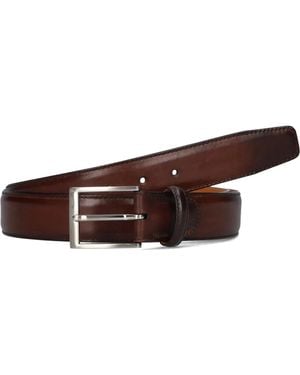 Magnanni Bruin Leren Riem Met Metalen Gesp
