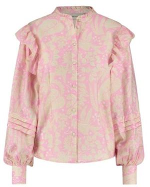 FABIENNE CHAPOT Tropicana Ballonärmel Bluse - Pink