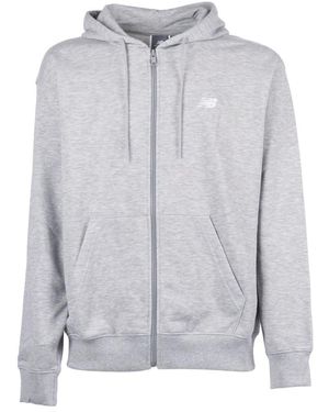 New Balance Hoodies & Sweatvesten ,Grijs ,Katoen Sport Essentials Logo French Terry Full Zip