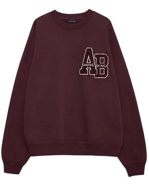Anine Bing Oversized Sweatshirt Met Logo - Paars