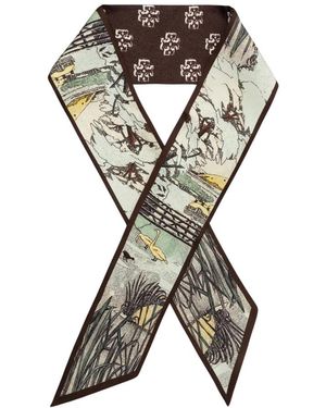 Tory Burch Accessoires ,Veelkleurig ,Forest Ribbon Tie - Zwart