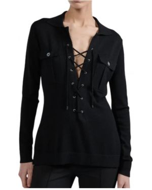 Barbara Bui V-Neck Knitwear - Negro