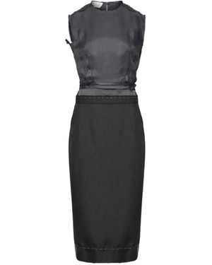 Maison Margiela Kleedjes ,Grijs ,Midi Kleedjes - Zwart